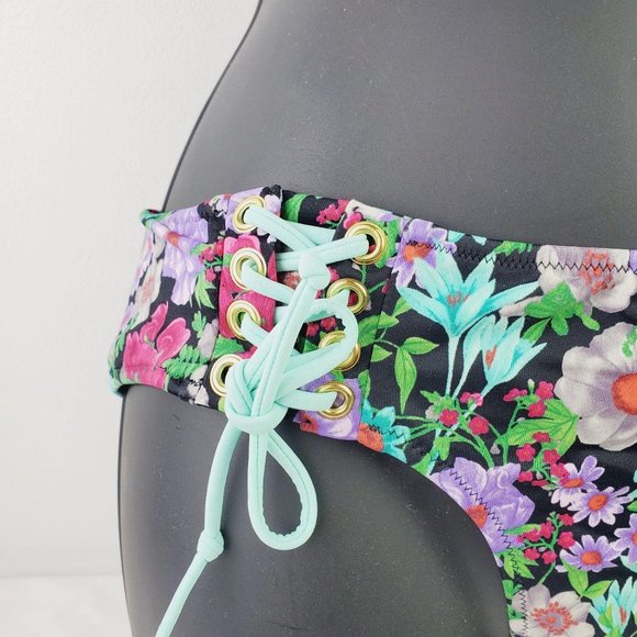 Victoria's Secret Floral Lace-up Two Piece Bikini - Picture 4 of 13